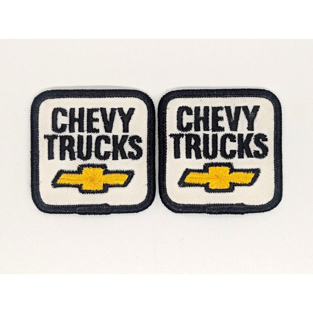 2 Chevy Trucks Chevrolet Bowtie Logo Embroidered Patches  Vehicle Truck Patch